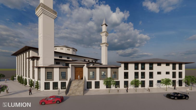 Kütahya Dumlupınar Mahallesi’nde planlanan İmamı Gazali Külliyesi’nin dijital mimari tasarımı